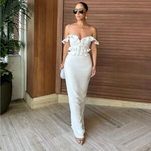 IVORY BRIGHTER DAYS LINEN MAXI DRESS